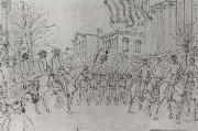 William Waud Sherman Reviewing His Army on Bay Street,Savannah,January oil on canvas